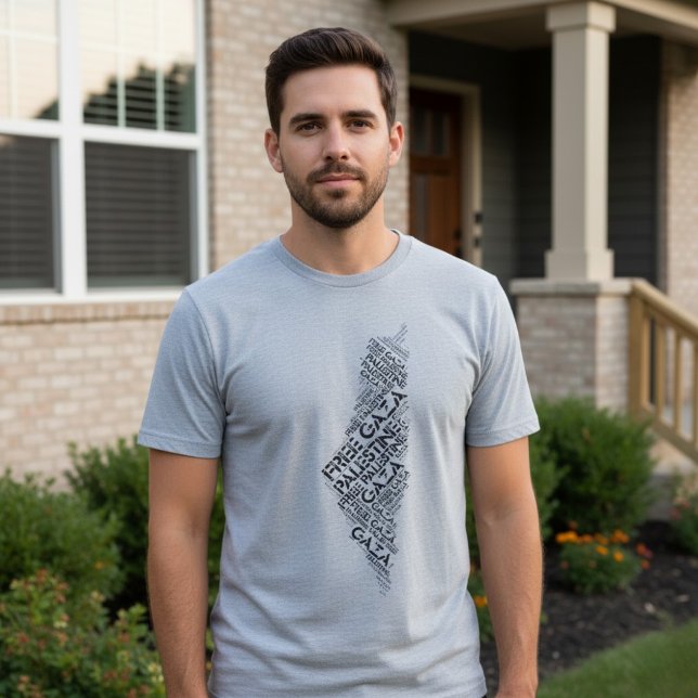 Fri Gazaremsan, Palestina, Karta Cloud Ord T Shirt (Skapare uppladdad)