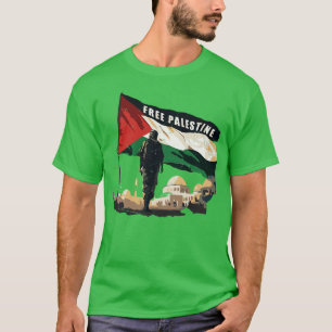 Fri Gazaremsan Retro Palestina flagga T Shirt