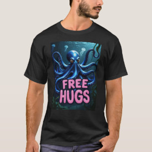 FRI HUGS (8 Arm = 4x Mera Kärlek) Lungt Octopus T Shirt
