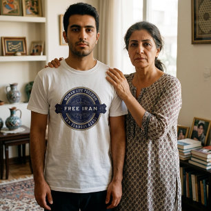 Fri Iran Kvinna   Mahsa Amini Märke Navy T Shirt