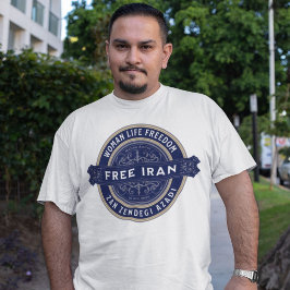 Fri Iran Woman | Mahsa Amini Badge Navy T Shirt