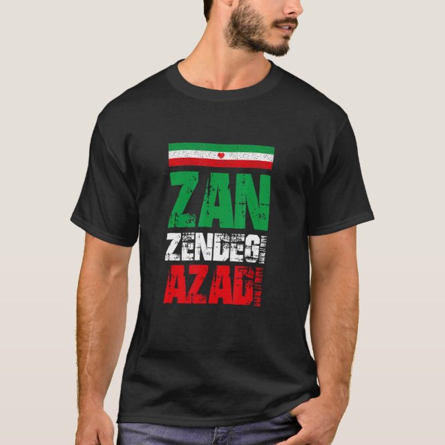 Fri Iran Zan Zendegi Azadi Freedom Iran Azadi Per T Shirt (Framsida)