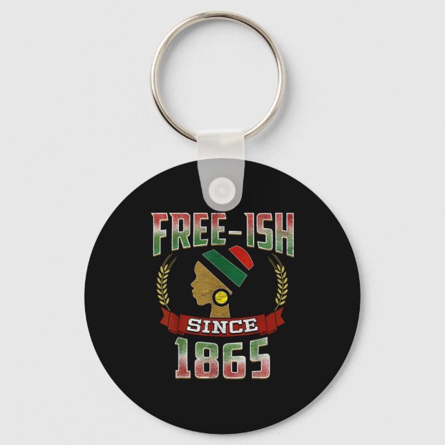 Fri-ish sedan 1865 juneteenth svart stolthet  nyckelring (Framsida)