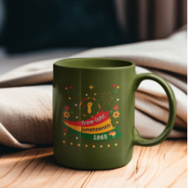 Fri juni 1865 svart frihetsdesign Två-Tonad mugg