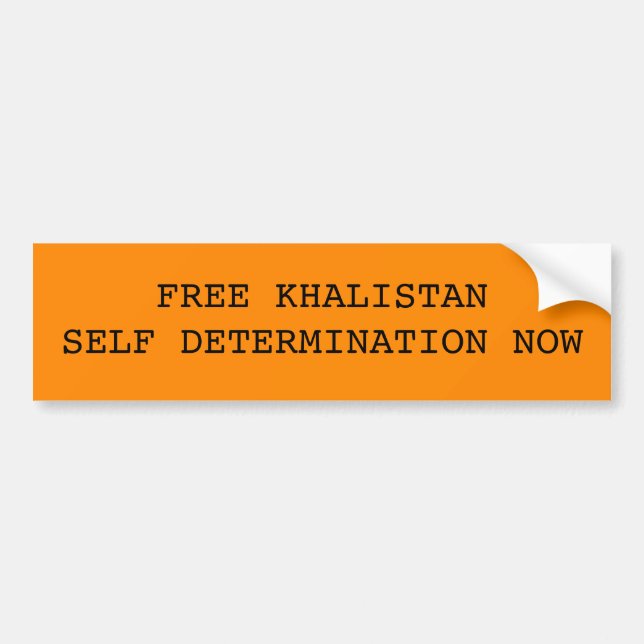 Fri Khalistan självbeslutsamhet nu Bildekal (Framsidan)