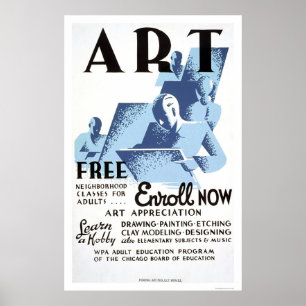 Fri konst klassificerar 1936 WPA Poster