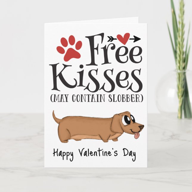 Fri kyss...och slobber Valentine från hund Helgkort (Framsida)