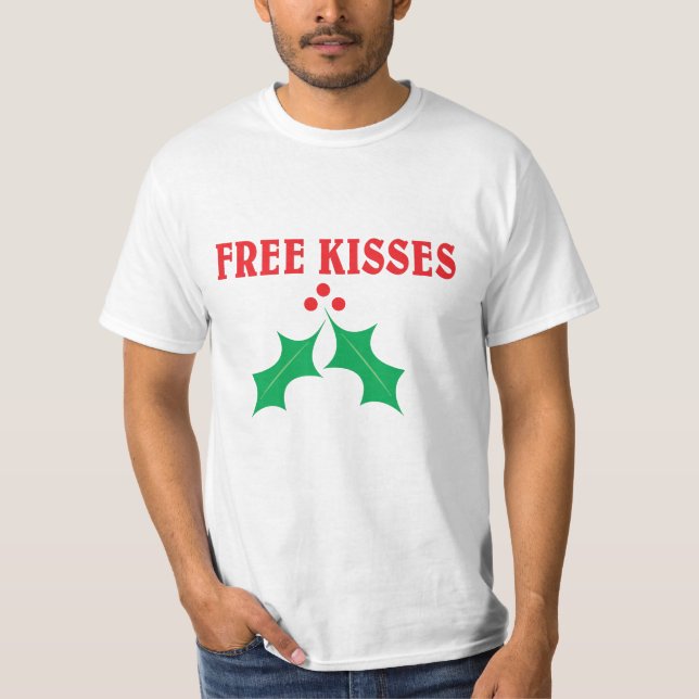 Fri kyss under mistletoe t-shirt (Framsida)