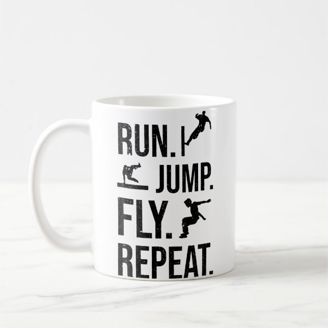 Fri Löpning Hopp Flyga Upprepa Parkour Kaffemugg (Vänster)