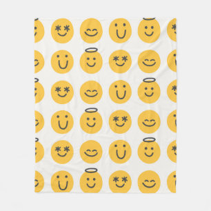 Fri lycklig-emoji, sömlös mönster. Positivt e Fleecefilt