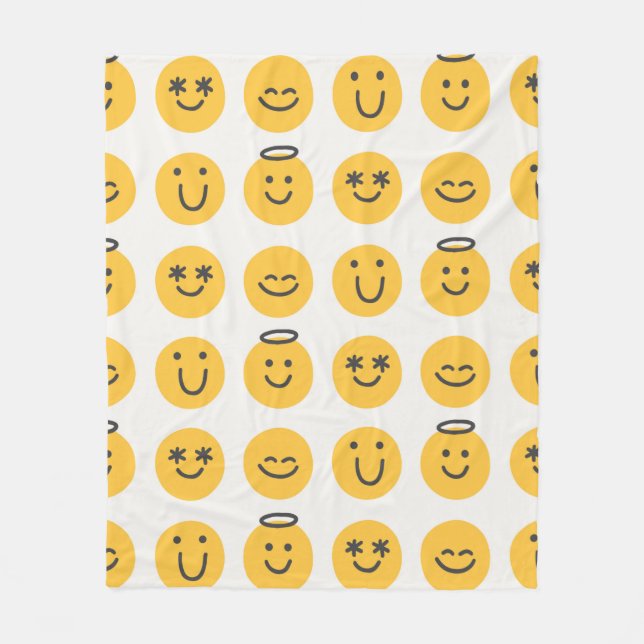 Fri lycklig-emoji, sömlös mönster. Positivt e Fleecefilt (Framsidan)