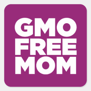 FRI MAMMA FÖR GMO (LILOR) FYRKANTIGT KLISTERMÄRKE