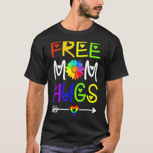 Fri Mamma Hugs-Daisy Regnbåge Flower Heart Lgbt Pr T Shirt