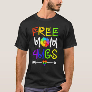 Fri Mamma Hugs-Daisy Regnbåge Flower Heart Lgbt Pr T Shirt