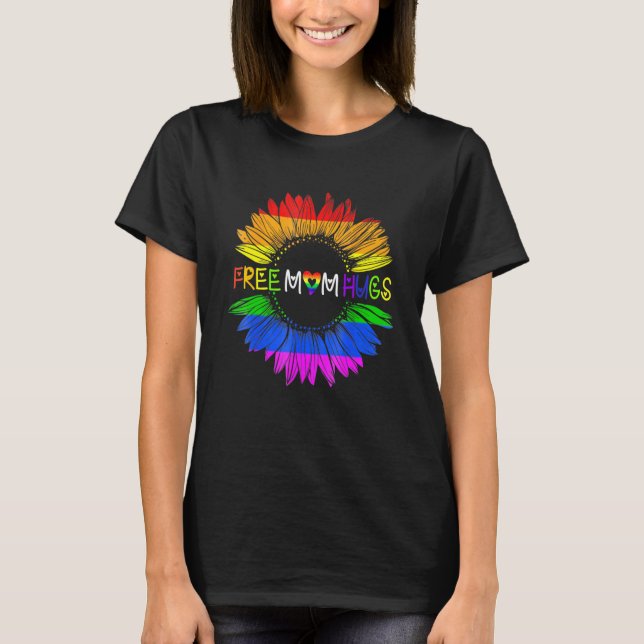 Fri Mamma Hugs Gay pride Lgbt-Daisy - regnbågsflöd T Shirt (Framsida)