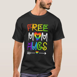 Fri Mamma Hugs Rainbow Heart LGBT-Pride månad _3 T Shirt