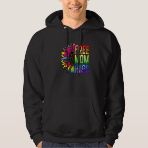 Fri Mamma Hugs Rainbow Solros Gay pride Lgbtq Mors Hoodie
