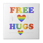 Fri mamma-hugs-regnbåge, flagga gay-lesbisk kakelplatta<br><div class="desc">Fri mamma-hugs-regnbåge,  flagga gay-lesbisk</div>