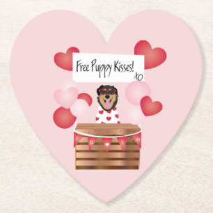 Fri mariy Kisses Valentine Hund Red Underlägg Papper
