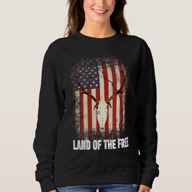 Fri mark - Hjort Skull 4 juli Amerika T Shirt (Framsida)