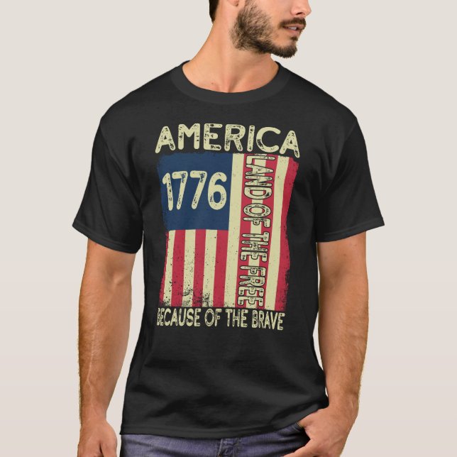 Fri mark i USA 1776 på grund av Modiga T Shirt (Framsida)