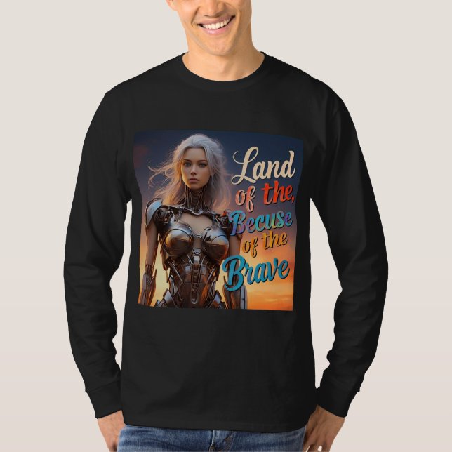 Fri mark: Vibrant Female Robot Art T-Shirt (Framsida)