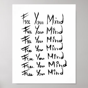 FRI MITT MINNE! Motiv kalligrafi-citat Poster