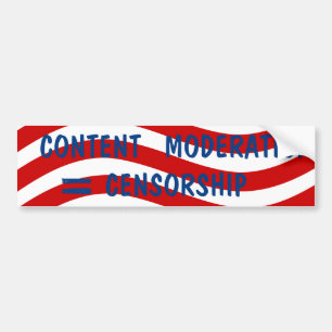 FRI MODERATION Tal USA INNEHÅLL = CENSORSKAP Bildekal