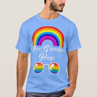 Fri morfar Hugs HBT Rainbow Sunglasses Gay Prid T Shirt