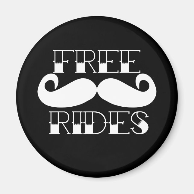 Fri mustache Rides Magnet (Framsidan)