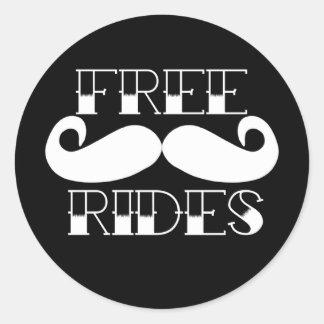 Fri mustache Rides Runt Klistermärke