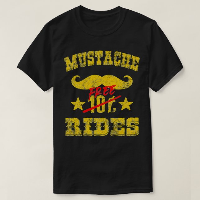 Fri mustache Rides Spiritous Mustache Beard Hipst T Shirt (Design framsida)