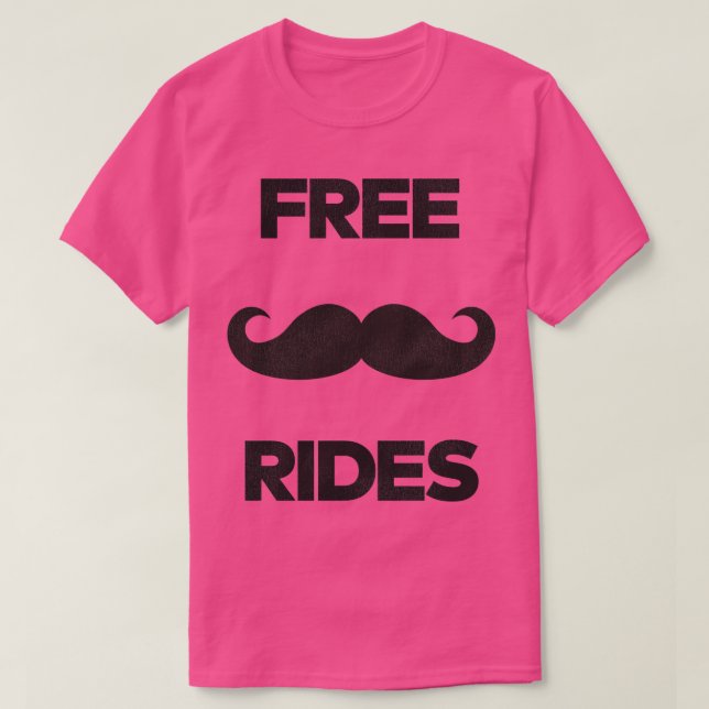Fri mustache Rides T Shirt (Design framsida)