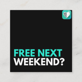 Fri nästa helg? fyrkantigt visitkort