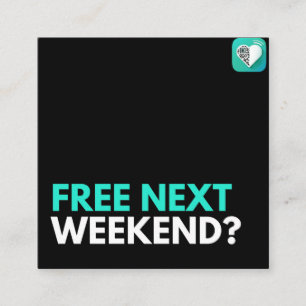 Fri nästa helg? fyrkantigt visitkort
