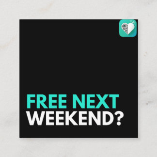 Fri nästa helg? fyrkantigt visitkort