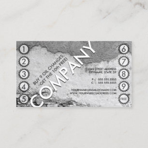 fri olje- ändringspunchcard lojalitetskort