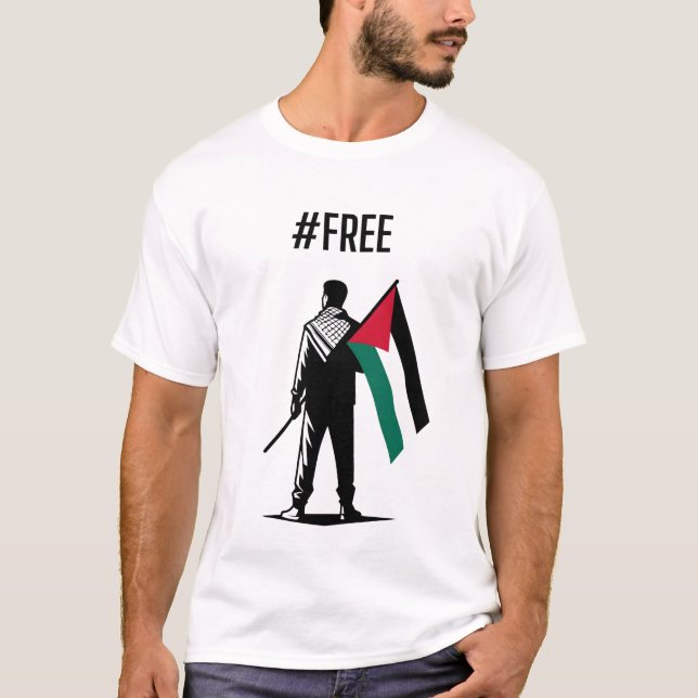 FRI PALESTINA:3 ALLA LIV ÄR LIKA: Solidaritet T Shirt (Framsida)