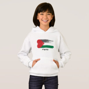 Fri Palestina Barn Hoodie   Hjärtformad Flagga T Shirt
