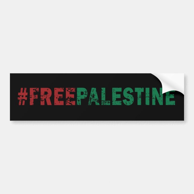 Fri Palestina Black Bildekal (Framsidan)