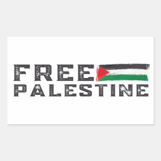 FRI PALESTINA, FRI GAZA PALESTINE REKTANGULÄRT KLISTERMÄRKE