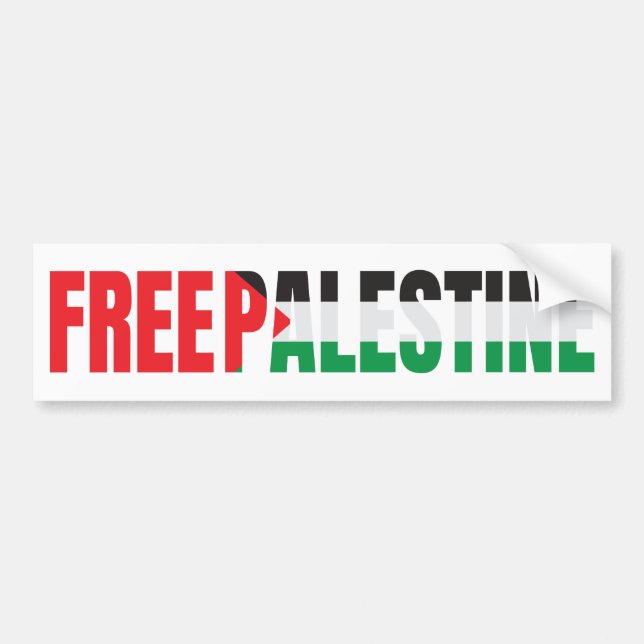 Fri Palestina, fritt Gaza, Palestina Flagga Bildekal (Framsidan)