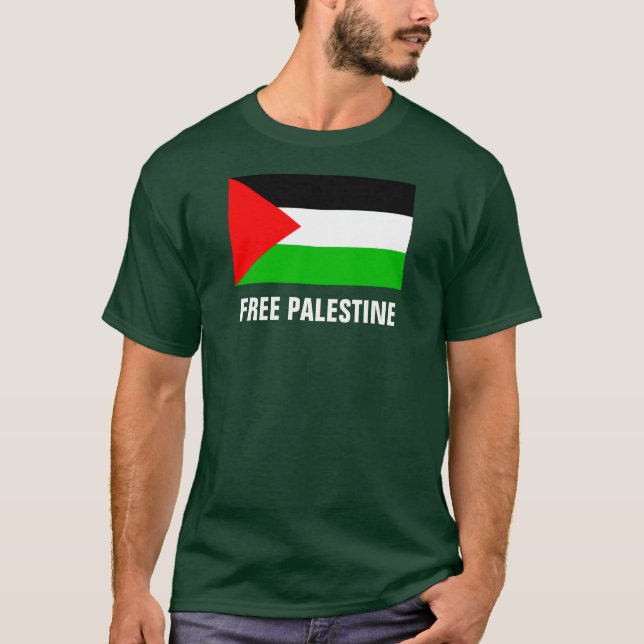 Fri Palestina grön T-tröja T-shirt (Framsida)