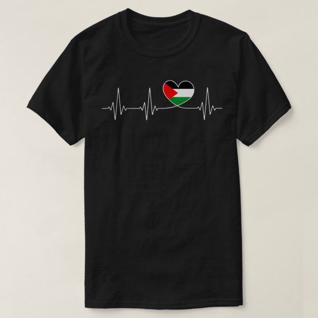 Fri Palestina Heartslag-Tanktop, Flagga T Shirt (Design framsida)