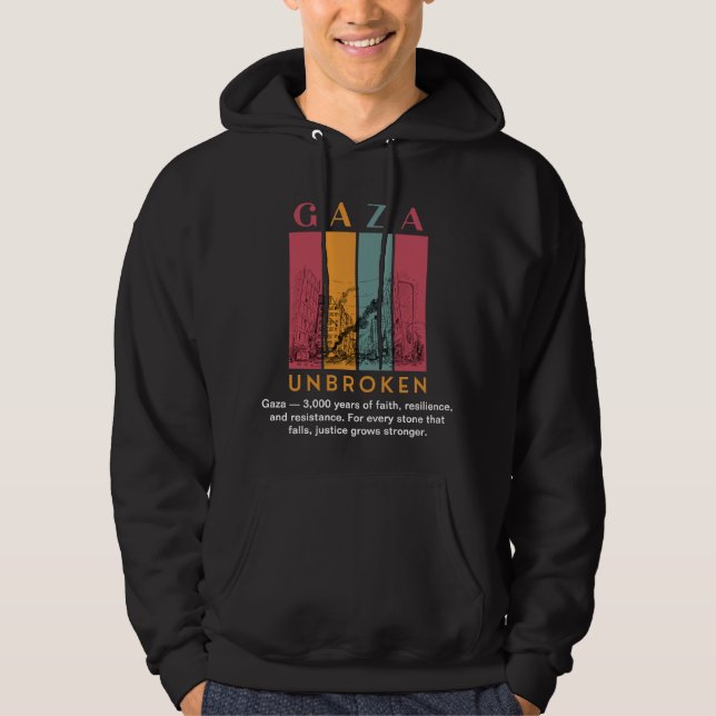 Fri Palestina Hoodie - Gaza Obrutet (Framsida)