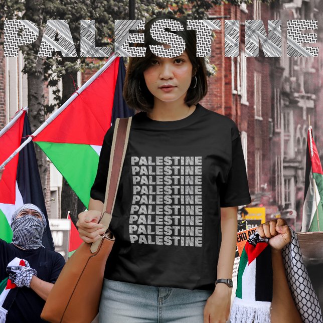 Fri Palestina i den palestinska Scarf-konstruktion T Shirt (Free Palestine, Save Palestine, SAVE Gaza Palestine March)