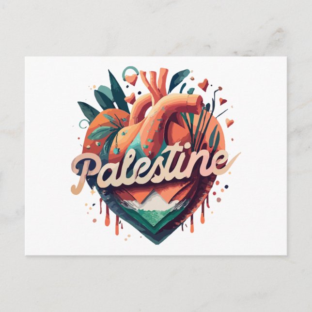 Fri Palestina, jag står med Palestina, stöd Pa Vykort (Framsida)