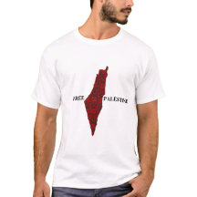 Fri Palestina Karta med tryckt broderier