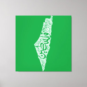 Fri Palestina karta och flagga فلسطين Canvastryck