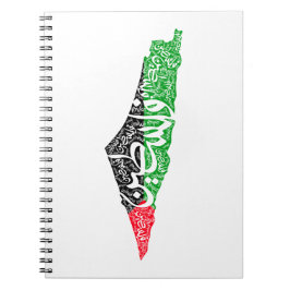 Fri Palestina karta och flagga ف ل س ط ي ن Anteckningsbok